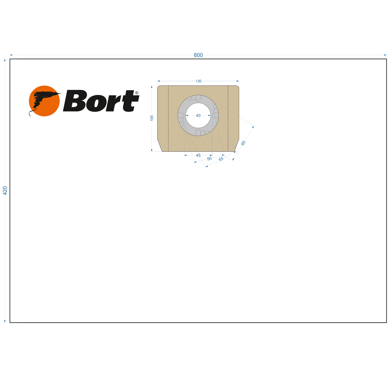 Комплект мешков пылесборных для пылесоса Bort BB-06U (93411423)