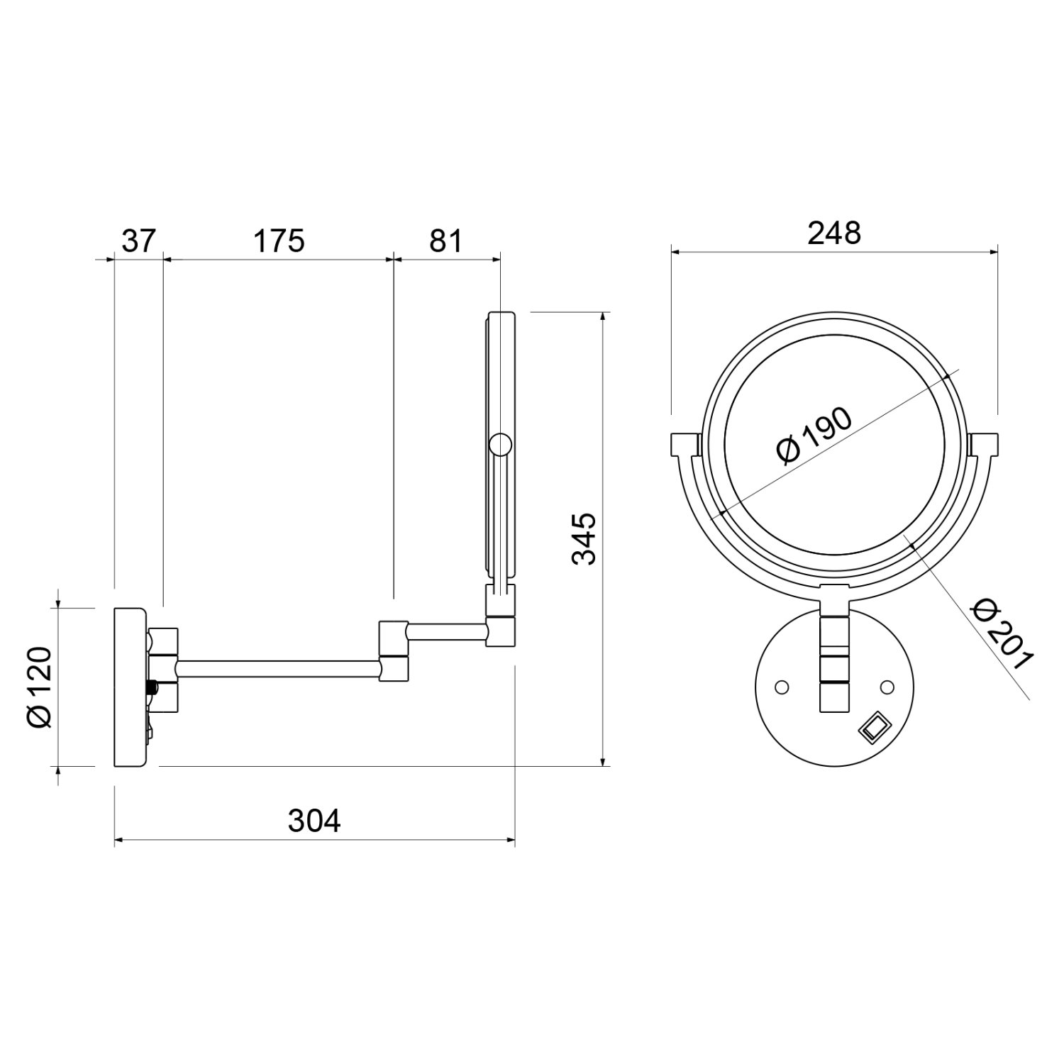 Зеркало с подсветкой Timo Saona черное золото (13376/18) - фото 2
