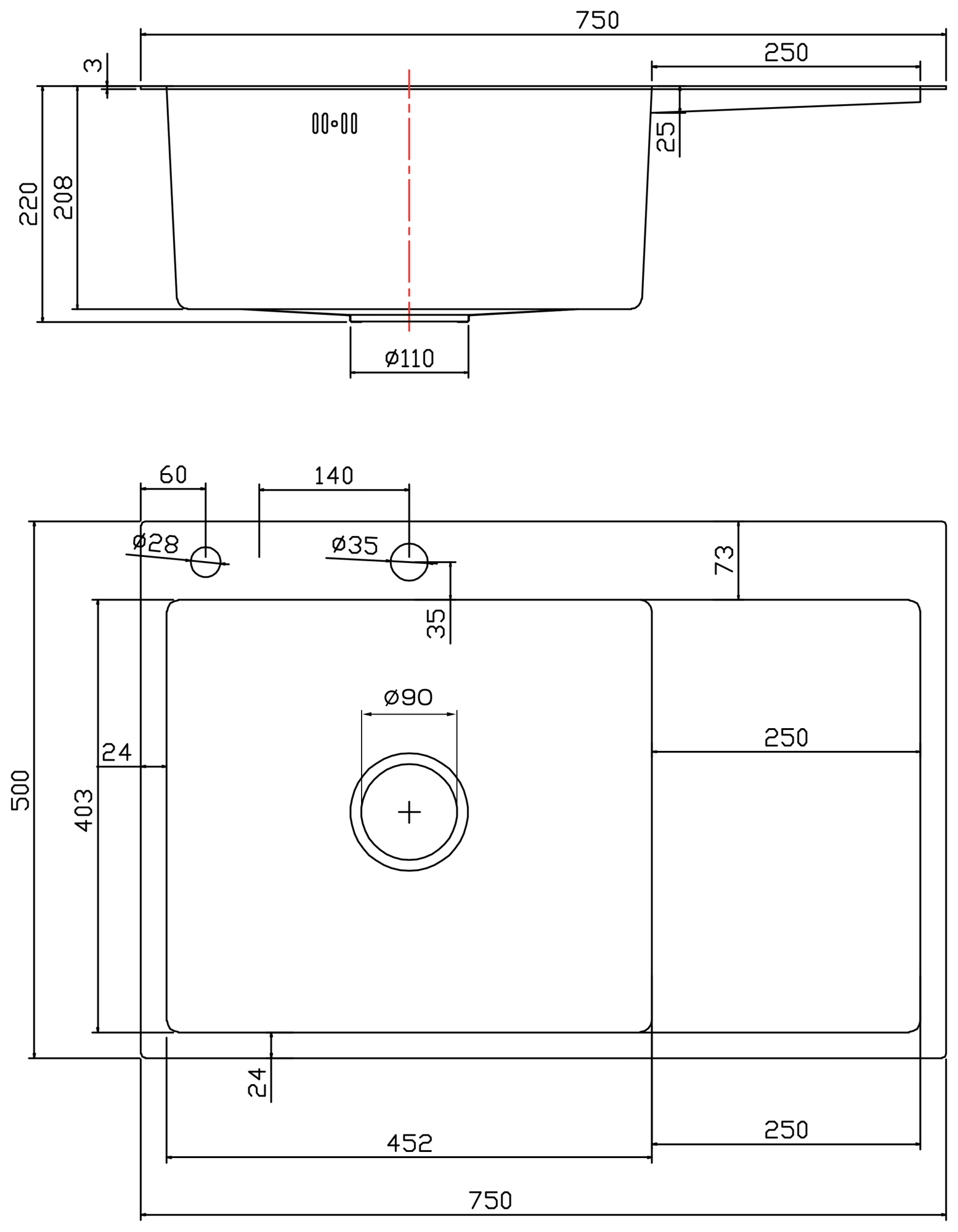 Мойка для кухни Fmark (FSC7550Q-L) - фото 2