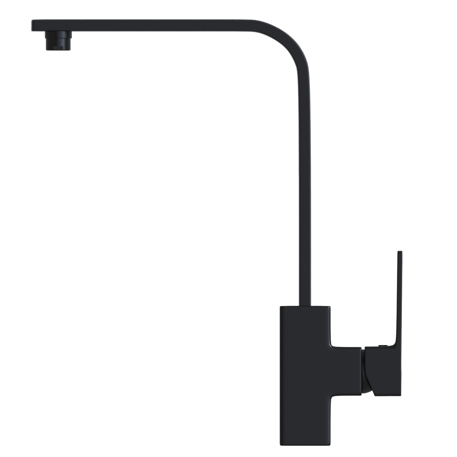 Смеситель для кухни 35k MIXLINE ML34-032 "Solo Black" высокий излив, боковая ручка (553196)