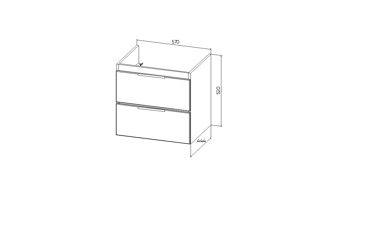 Тумба VIANT "Берлин" MODUO 60 2 ящика подвесная цемент 444х570х520 (VBER60MDC-T2YP) - фото 4
