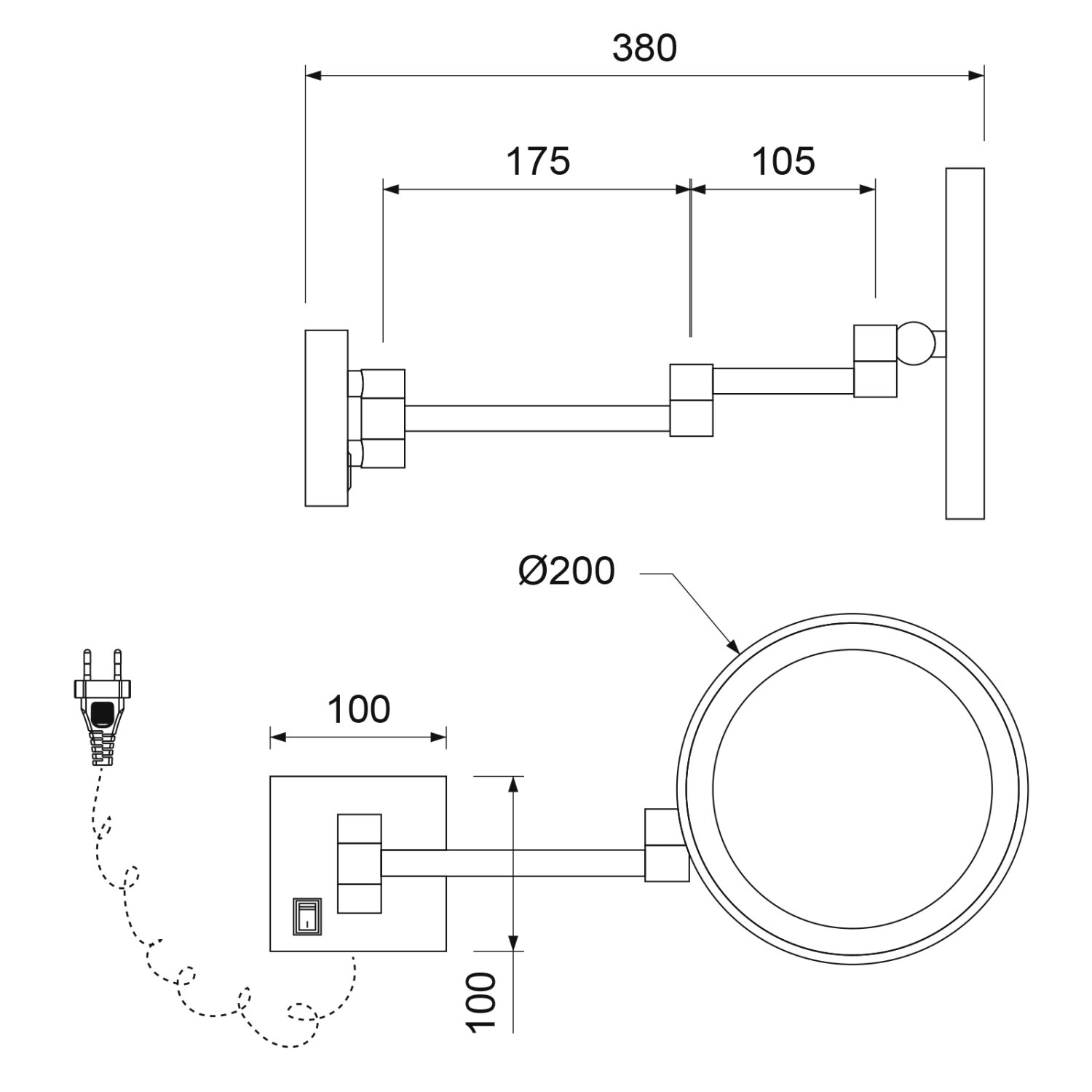 Зеркало с подсветкой Timo Luiro черный (18474/03) - фото 2