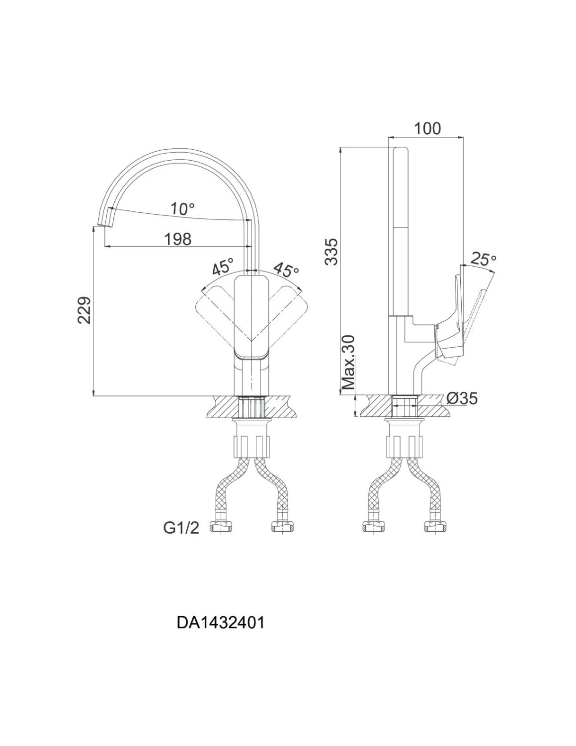 Смеситель для кухни DK Berlin Kunste (DA1432413) - фото 4