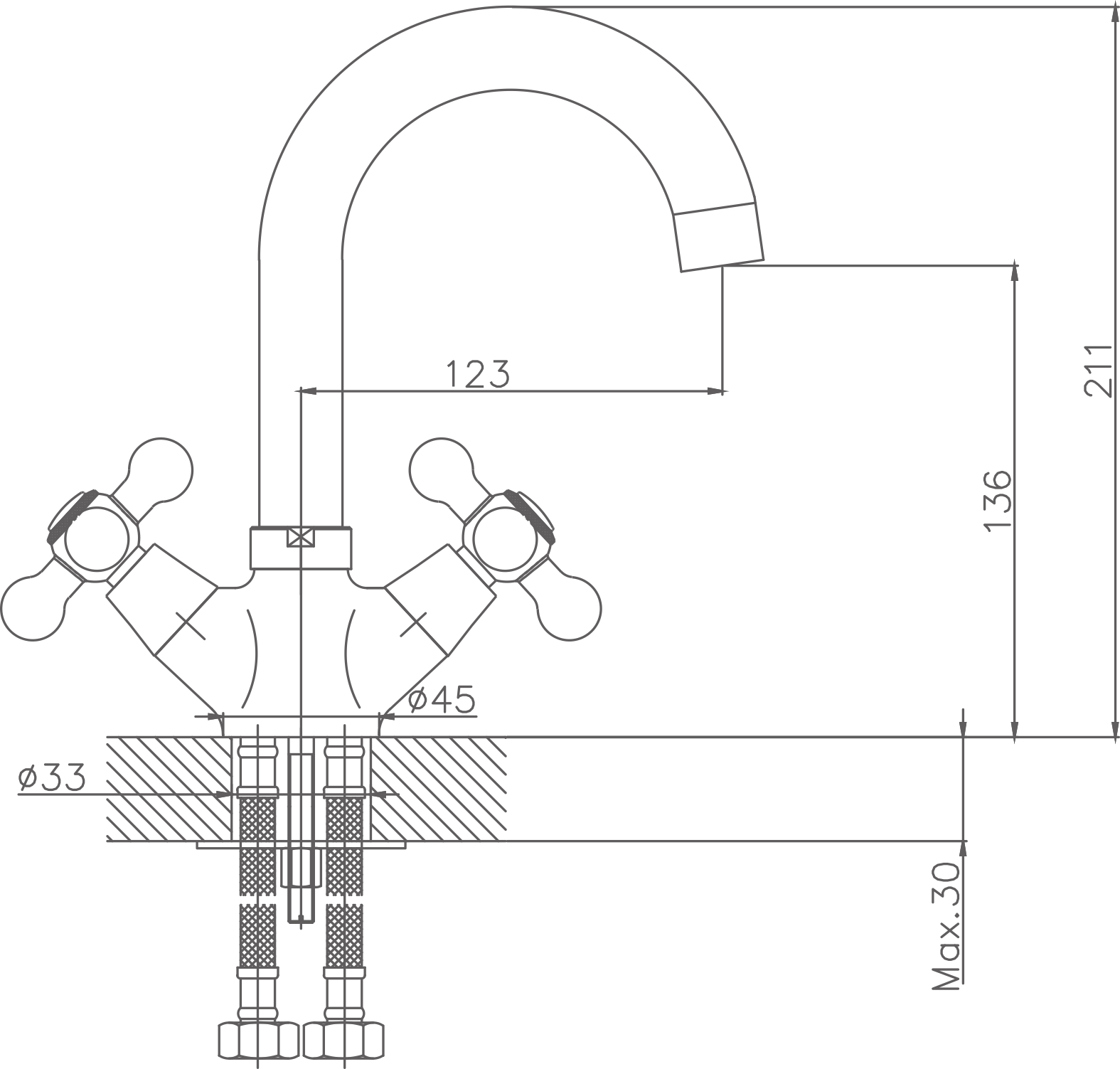 Смеситель для кухни Cron хром (CN1319) - фото 2