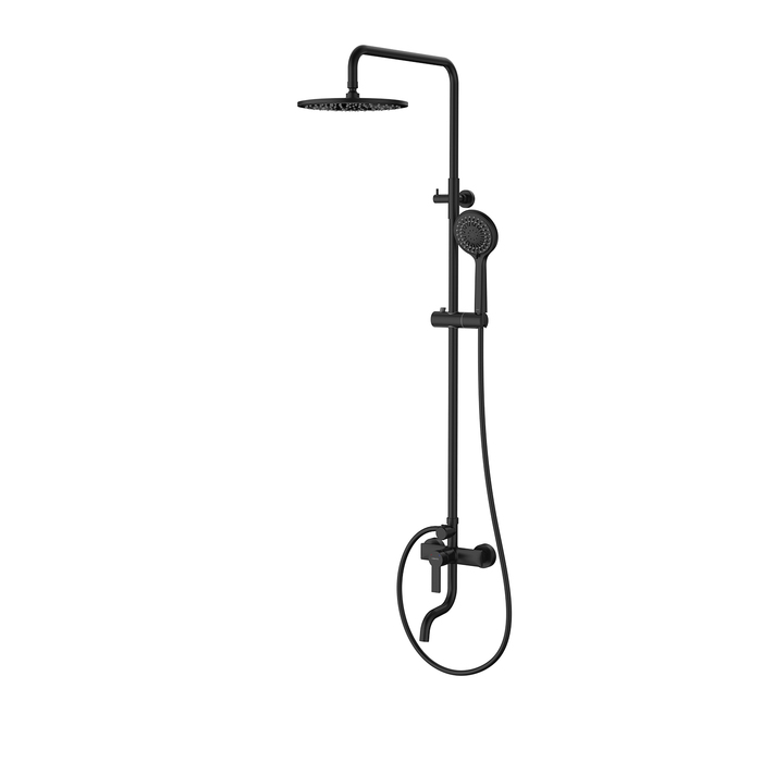 Душевая система с тропическим душем Milardo Stripe черный матовый (STRBL5FM06) - фото 1