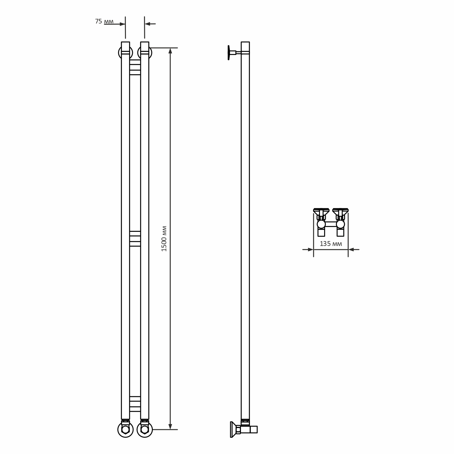 Полотенцесушитель MIXLINE водяной STAR 1 150/7,5 (1/2" ВР,вентиль угловой 3/4"х1/2" вн-нар) (556254) Полотенцесушитель MIXLINE водяной STAR 1 150/7,5 (1/2" ВР,вентиль угловой 3/4"х1/2" вн-нар) (556254) - фото 5