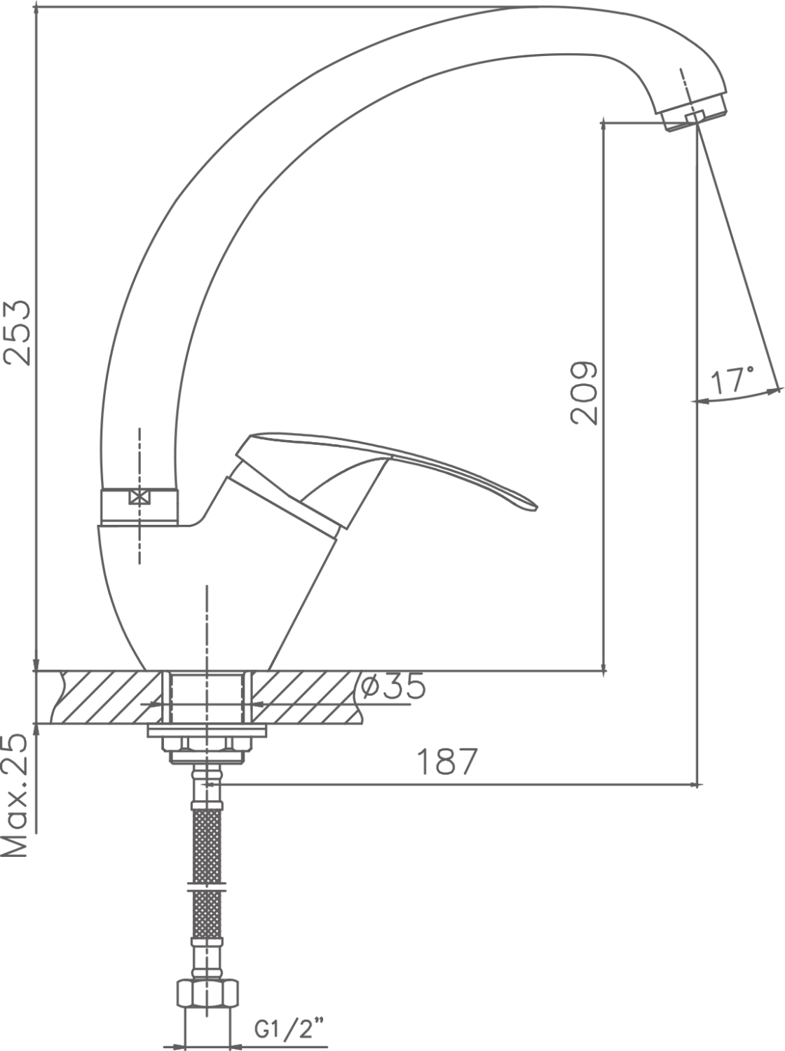 Смеситель для кухни Cron хром (CN4121-2) - фото 2