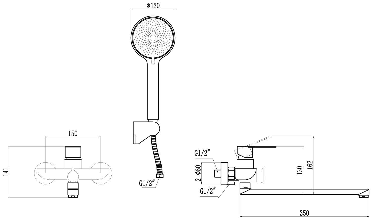 Смеситель для ванны Fmark (FS8824Q) - фото 3