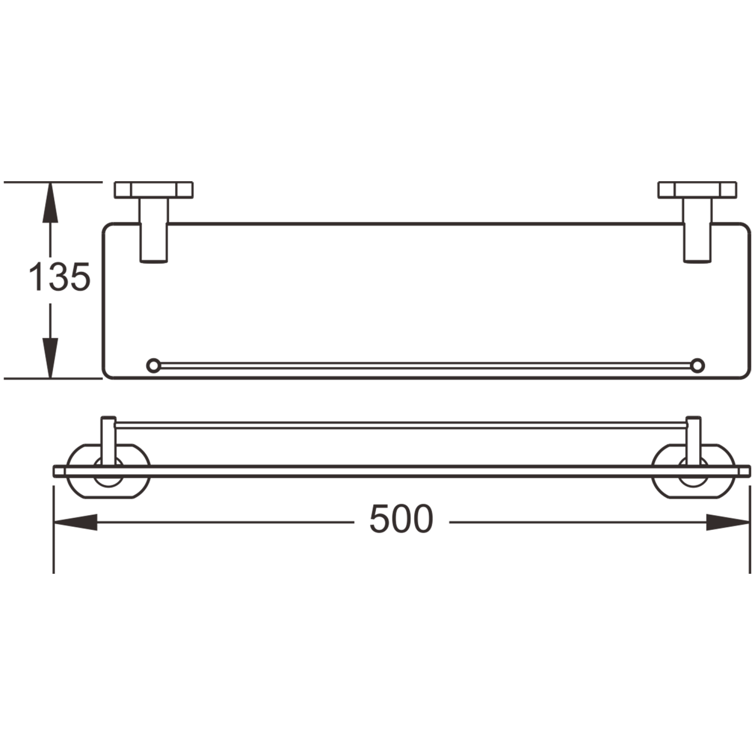 Полка стеклянная 1- ярус BELZ (B90107) - фото 2
