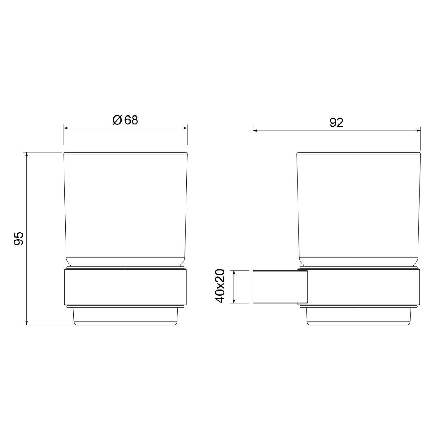 Стакан для зубных щеток Timo Luiro черный (18531/03) - фото 2