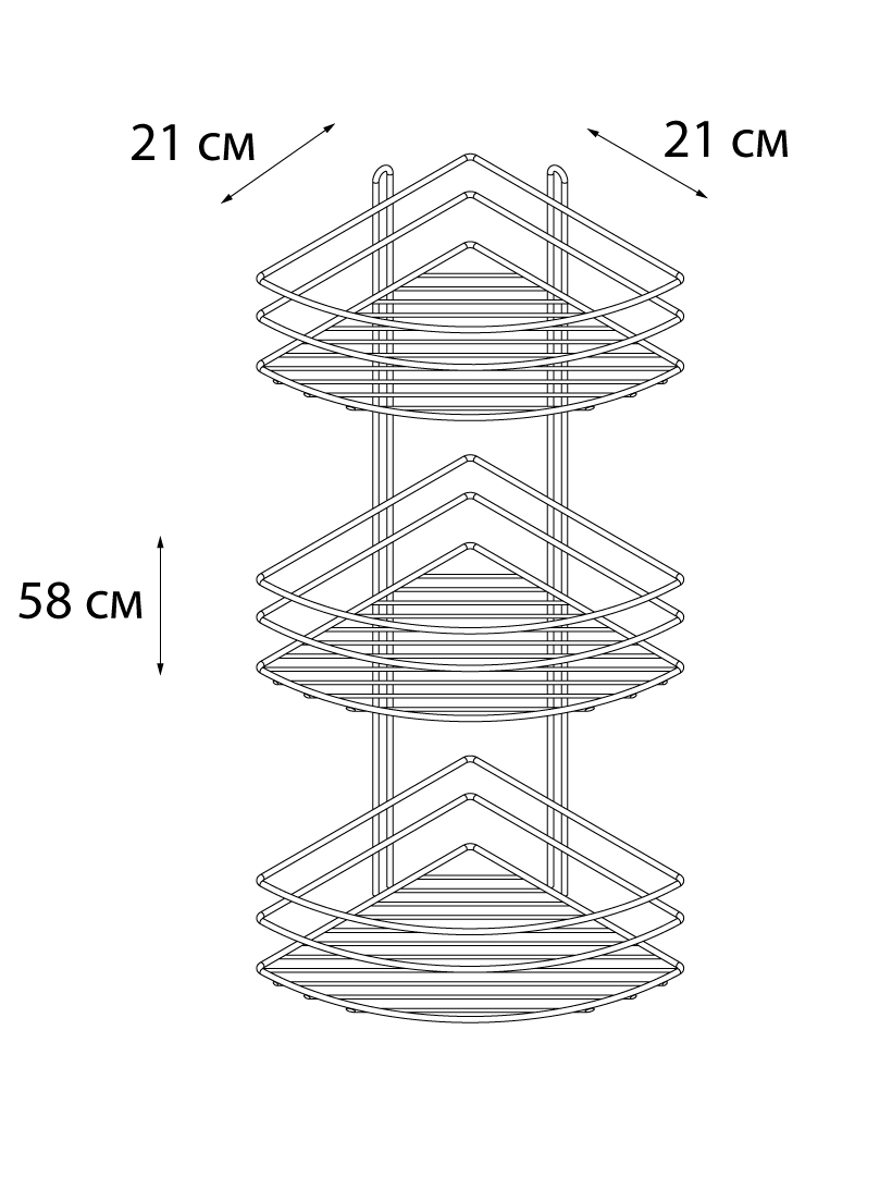 Полка FIXSEN угловая трехэтажная (FX-850-3) - фото 2