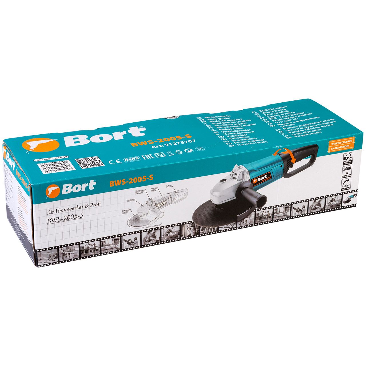 Машина шлифовальная угловая Bort BWS-2005-S (91275707) Машина шлифовальная угловая Bort BWS-2005-S (91275707) - фото 3
