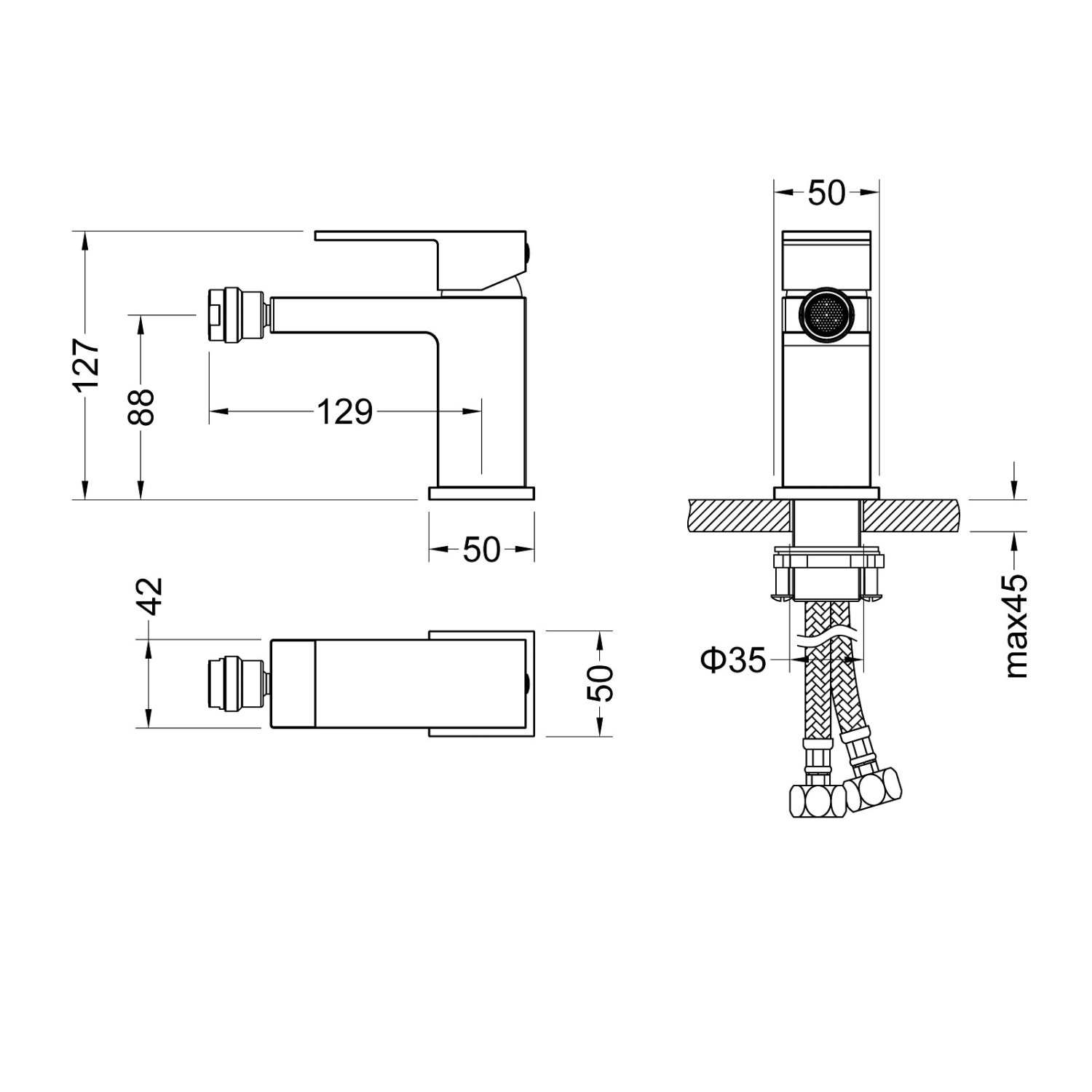 Смеситель для биде Timo Selene (2062/03F) черный - фото 2