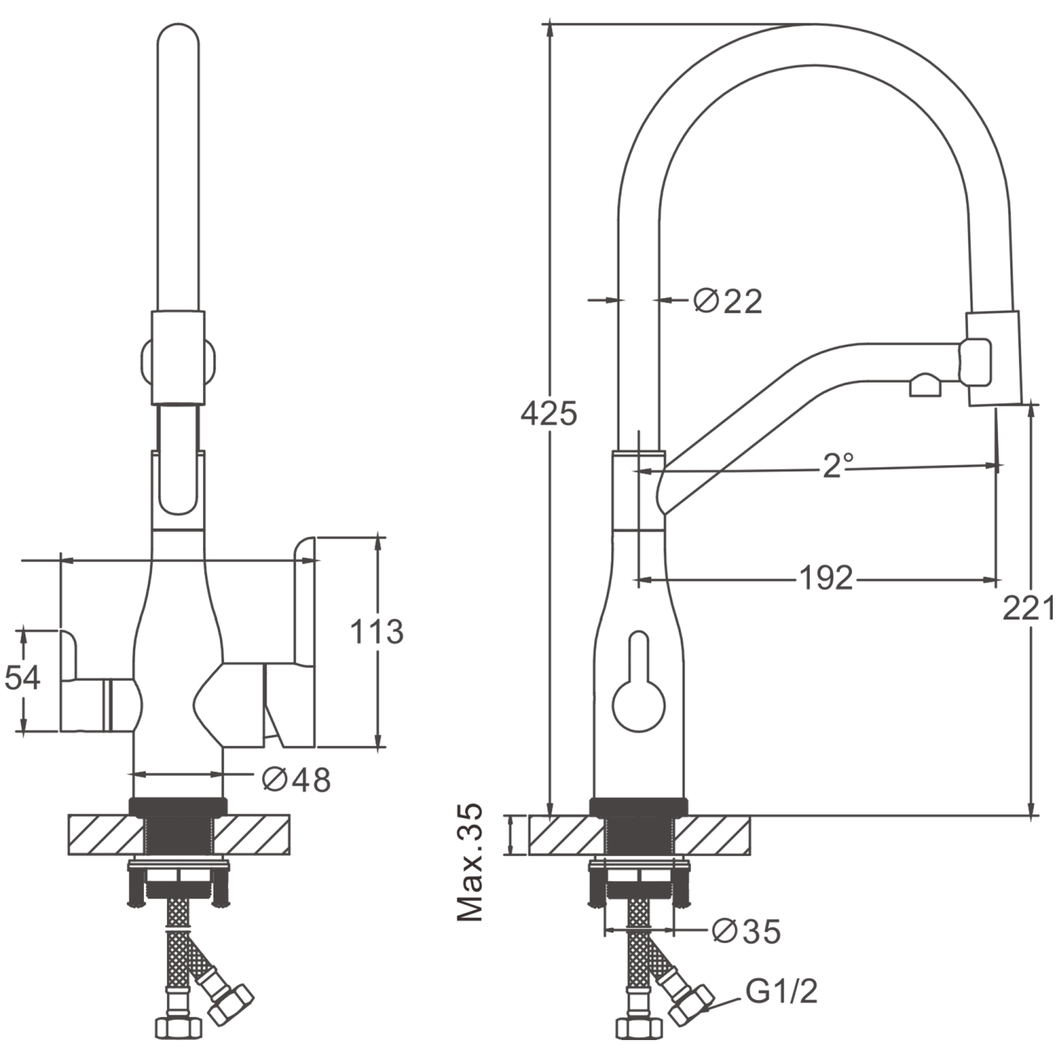 Смеситель для кухни BELZ цвет: черный (B78815-7) - фото 2