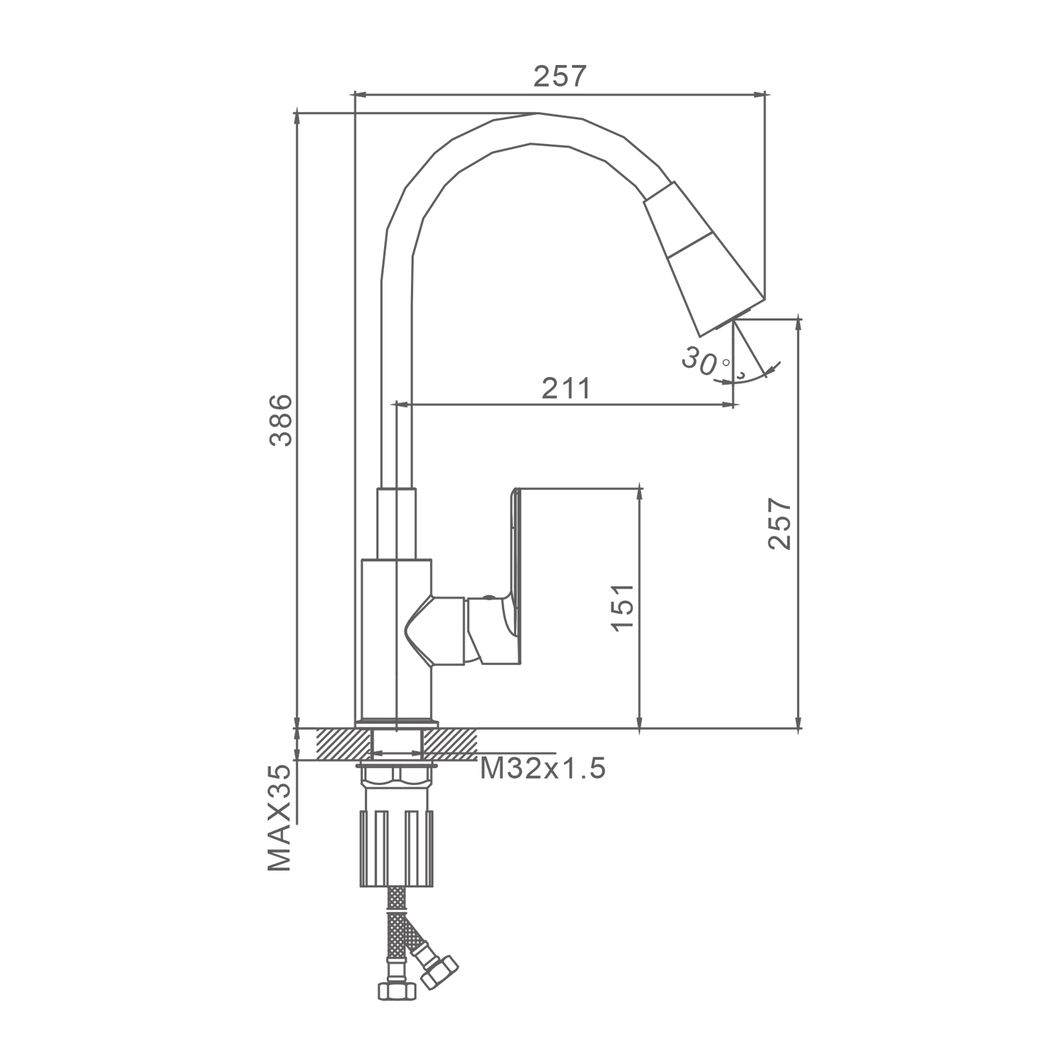 Смеситель Splenka для кухни с гибким изливом (S05.43) - фото 13