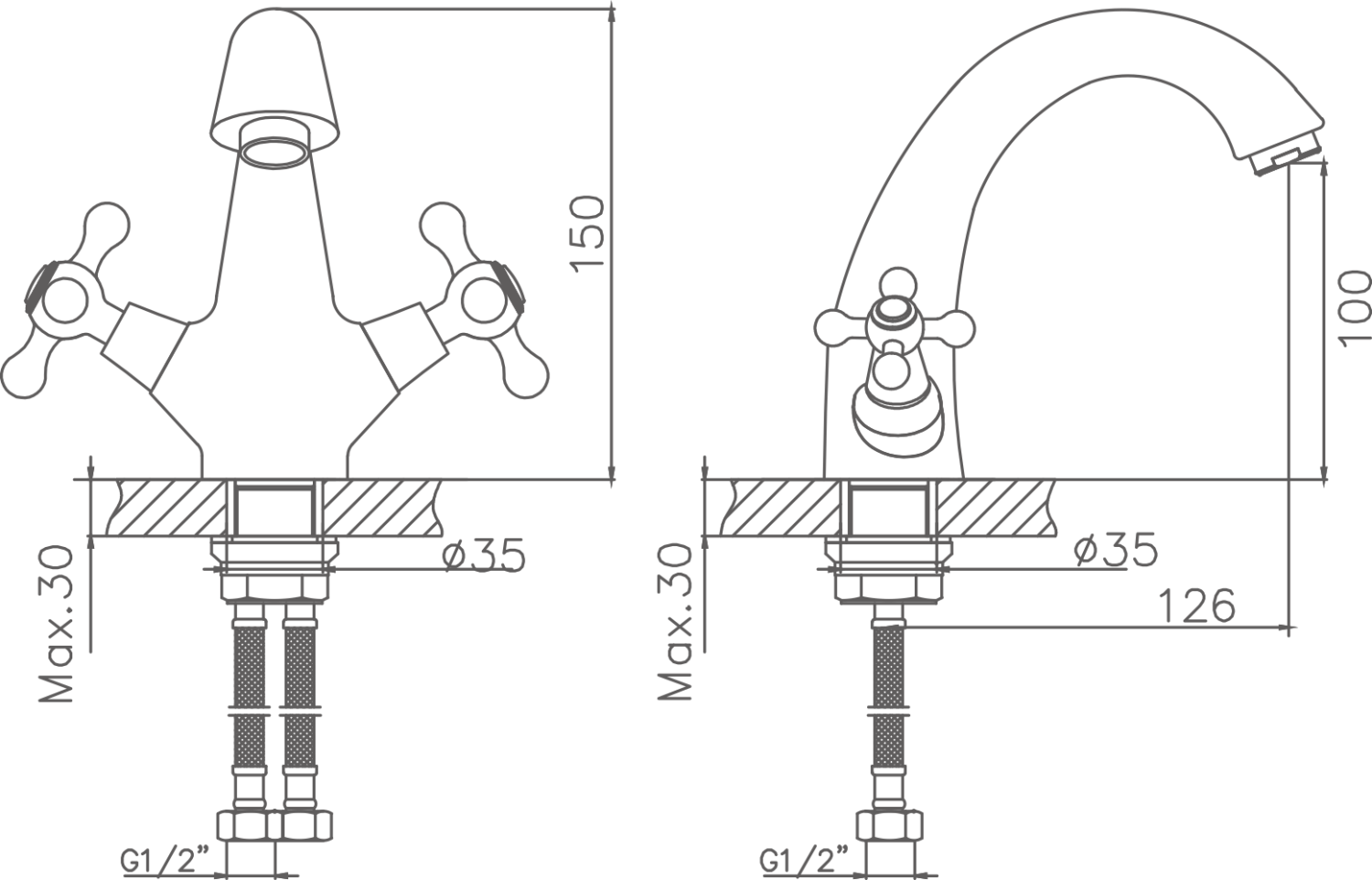 Смеситель для раковины Cron белый (CN1008-8) - фото 2