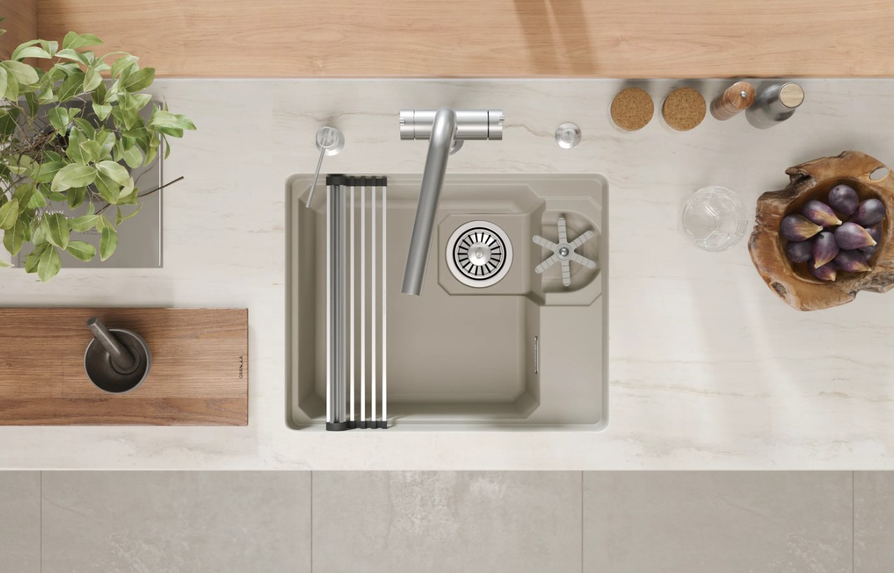 Кухонная мойка GRANULA KITCHEN SPACE RINZER кварц (5505RU, КРЕМАН) - фото 7