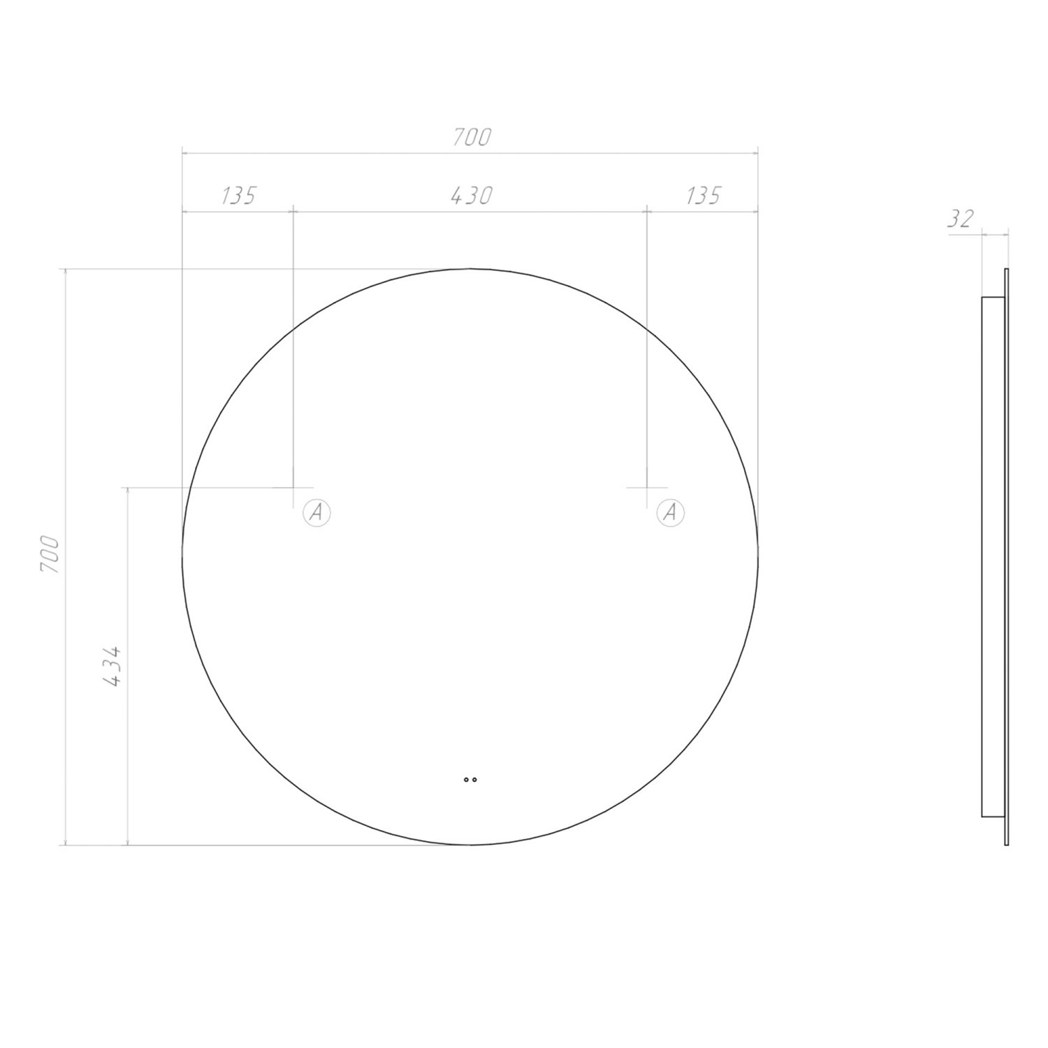 Зеркало VIGO Otti Comfort 700 (184) - фото 3
