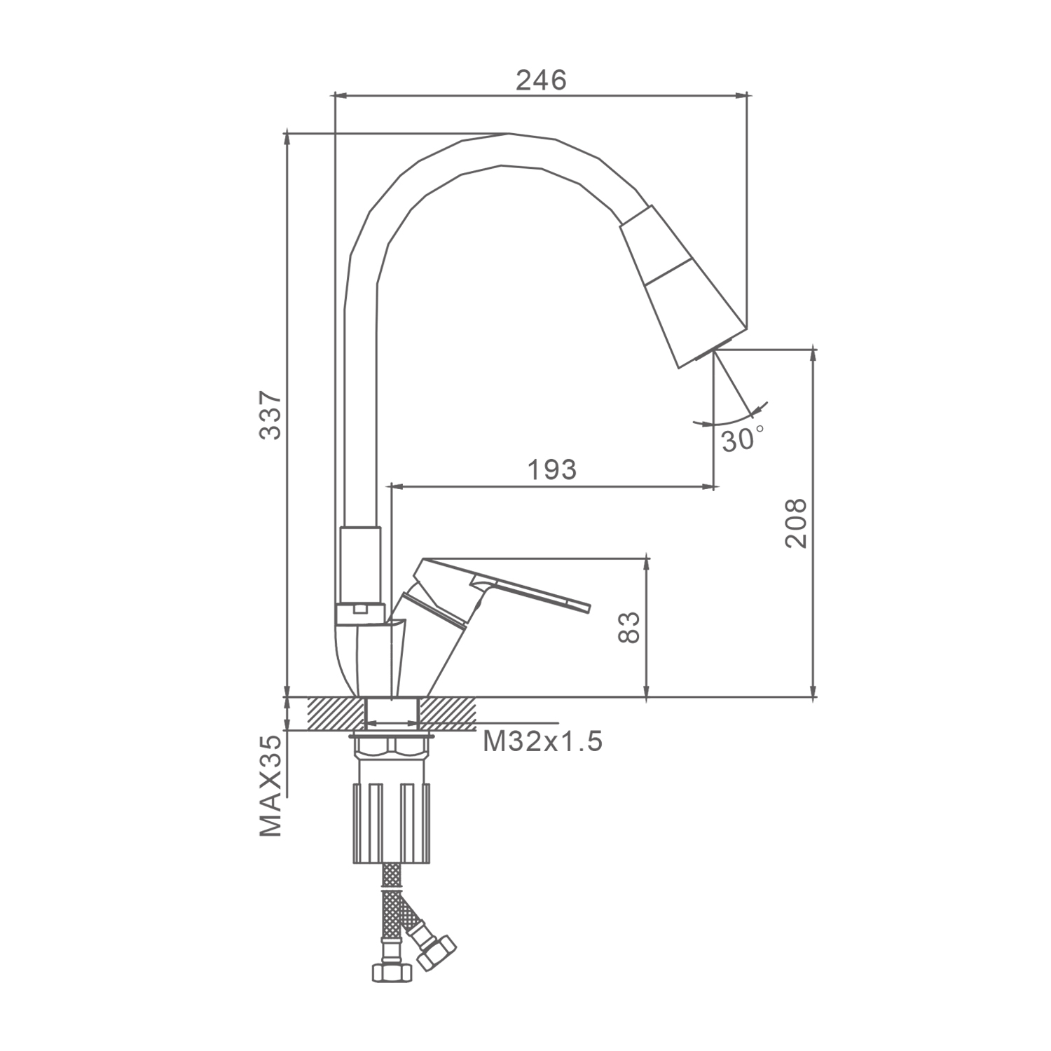 Смеситель Splenka для кухни с гибким изливом (S07.43) - фото 13