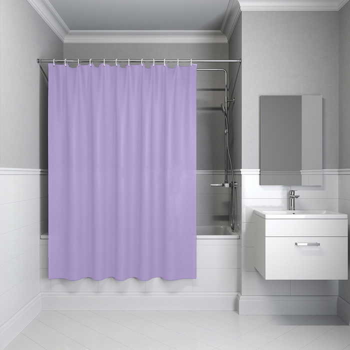Штора IDDIS для ванной 200x180 см светло-фиолетовый PE (P08PE18i11) - фото 1