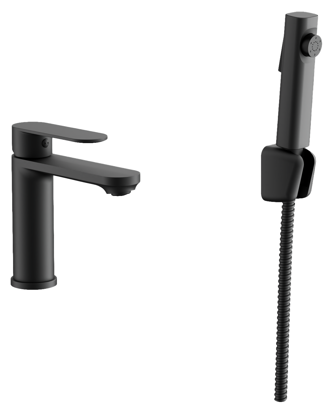 Смеситель для раковины BELZ с гигиенической лейкой черный (B12713-7)