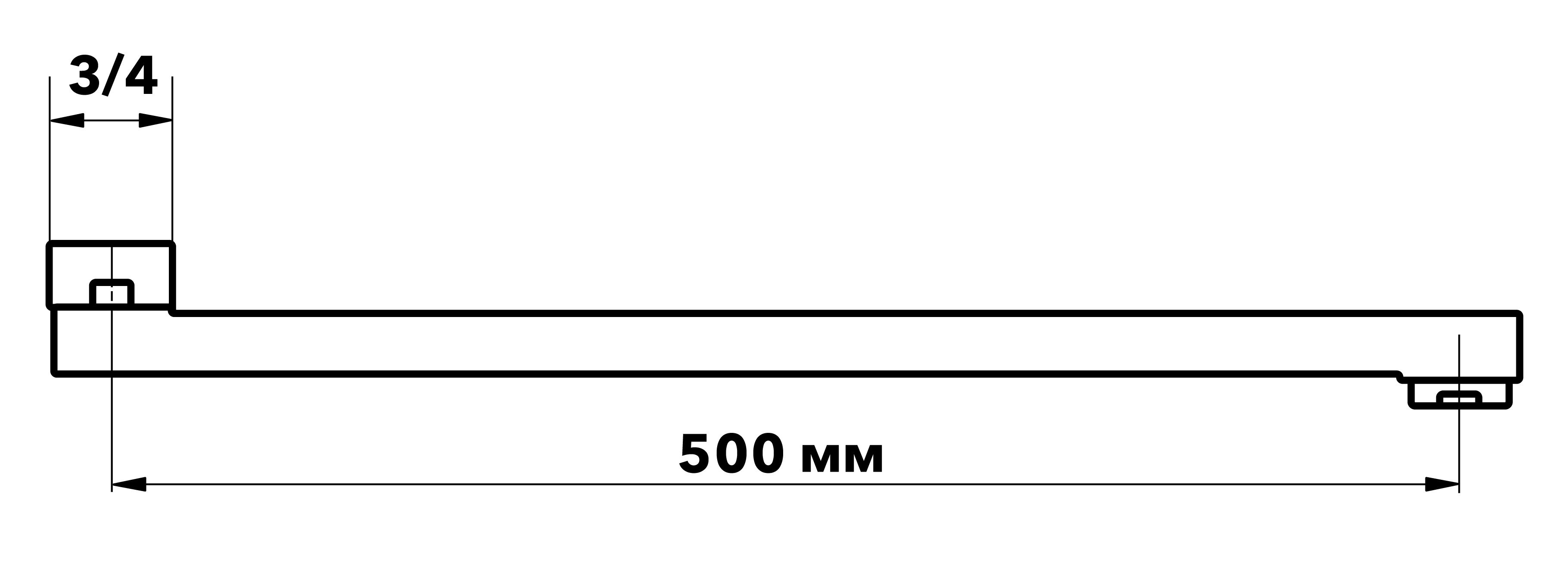 Излив плоский ESKO длина 500 мм (ESPL500L) - фото 2