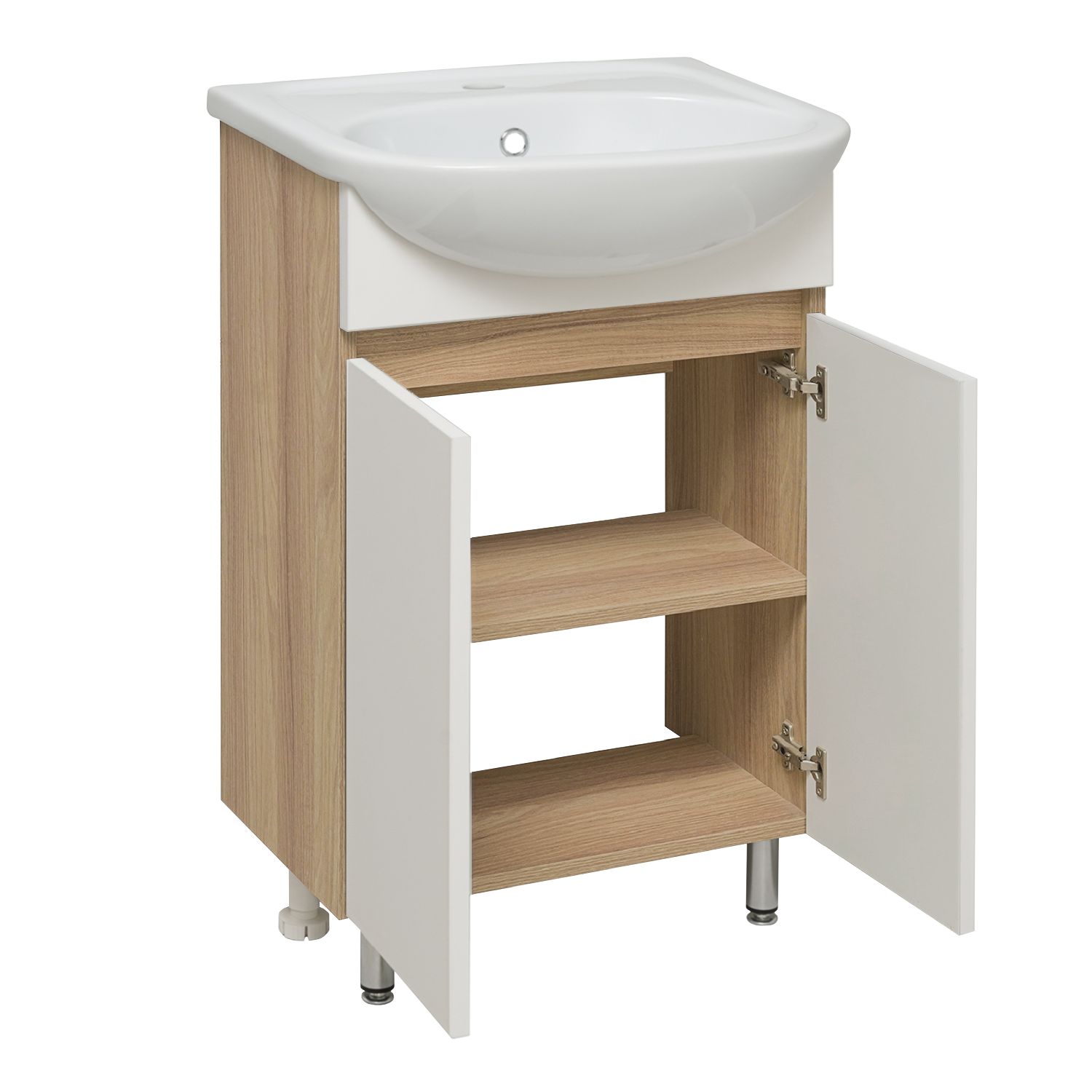 Тумба Runo Лада 50 блэквуд/белый под умывальник 00000000152 (Уют 50) (00-00004575) - фото 2