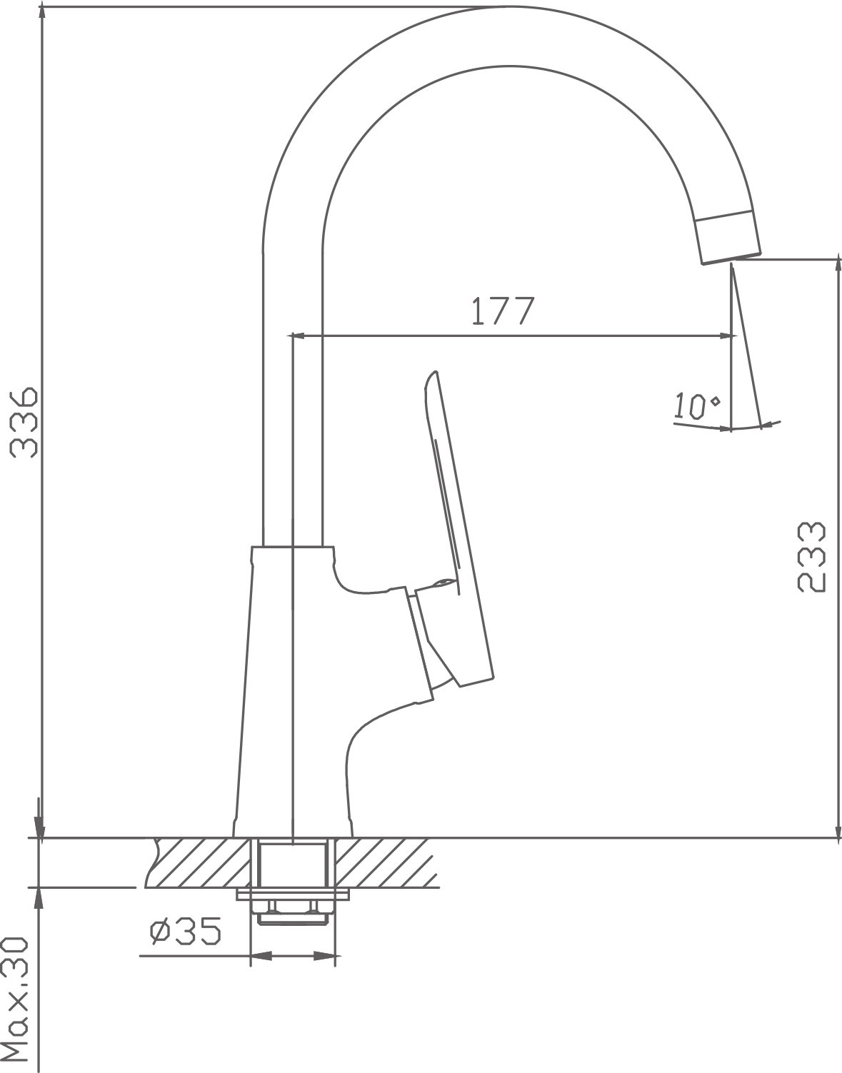 Смеситель для кухни Cron хром (CN70521) - фото 2