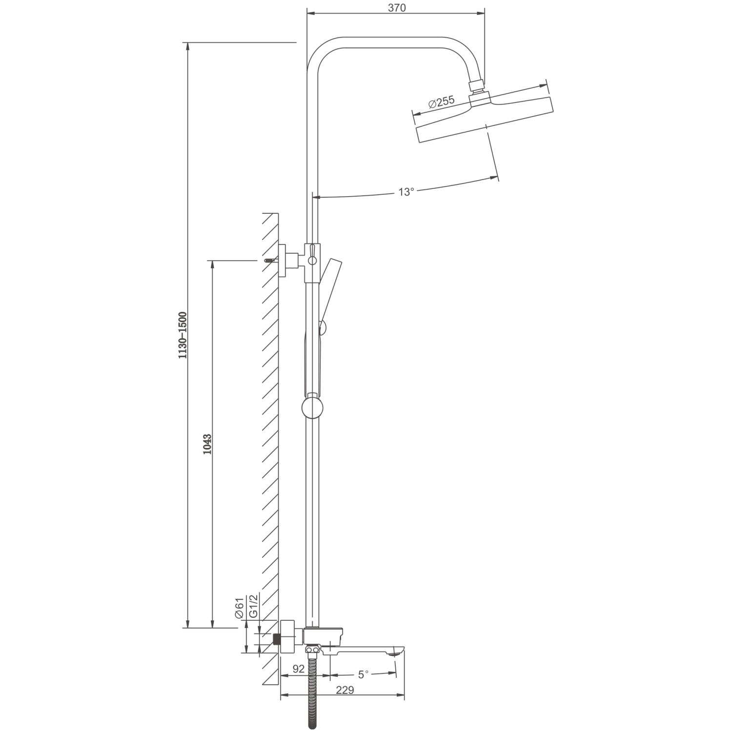 Душевая система BELZ оружейная сталь (B25713-3) - фото 2