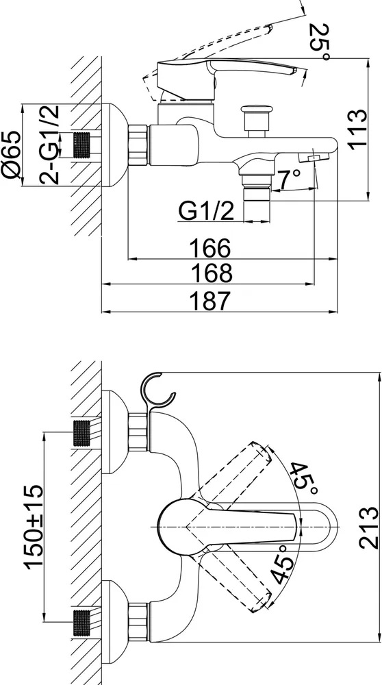 Комплект смесителей DK DA1360002SET (DA1362141,DA1363201) - фото 4