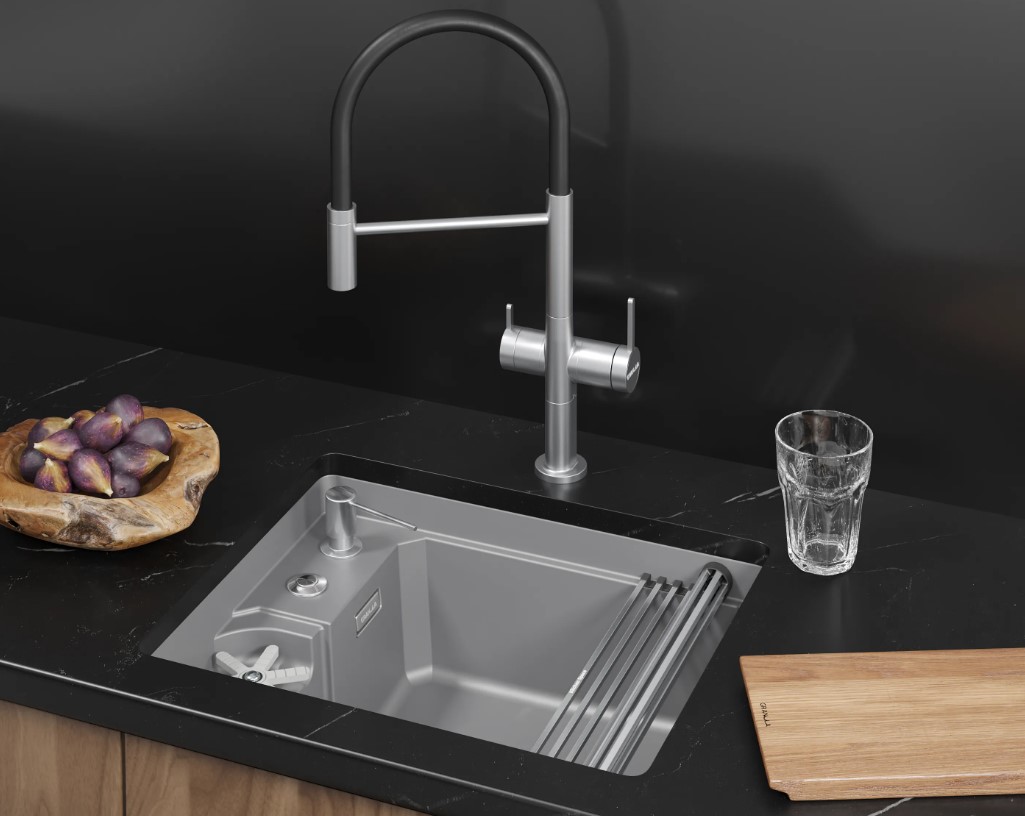 Кухонная мойка GRANULA KITCHEN SPACE RINZER кварц (5505RU, АЛЮМИНИУМ) - фото 3