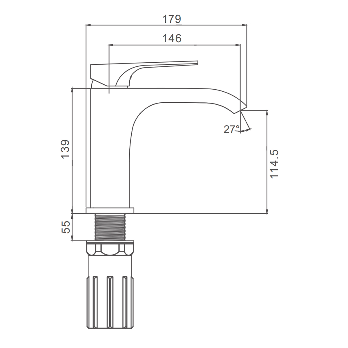 Смеситель Prohanss для раковины монолитный, золотой сатин (P61.10.03) - фото 2