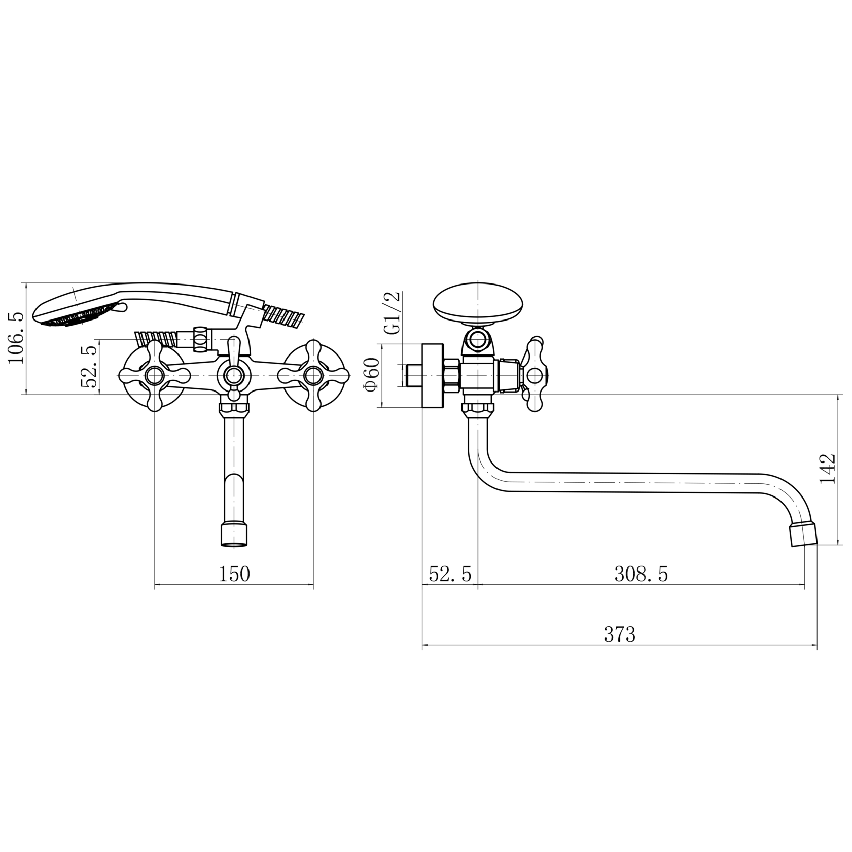 Смеситель для ванны и душа PLStart (PD22308) - фото 4