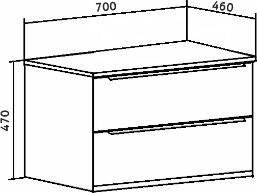 Тумба Runo Мальта 70 подвесная темно-серая/серая под накладной умывальник (00-00004895) - фото 3