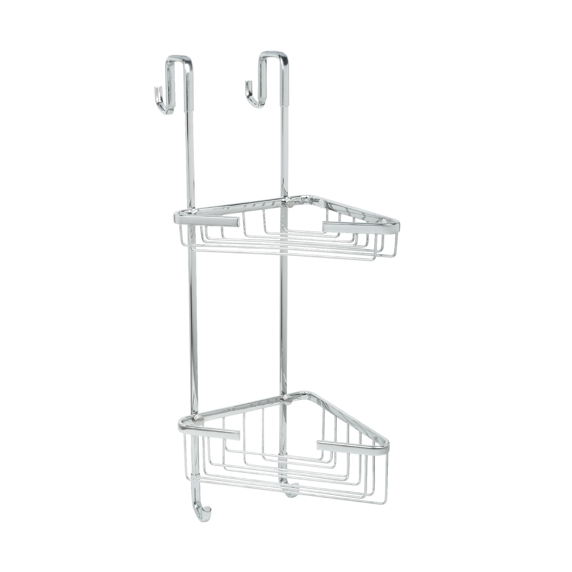 Полка для душевой кабины угловая Fixsen двухэтажная хром латунь (FX-853-2)