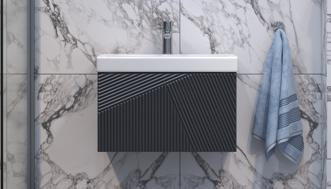 Тумба подвесная Velvex Edge 60.1Y, графит (tp.EDG.9696.60.1Y графит) - фото 2