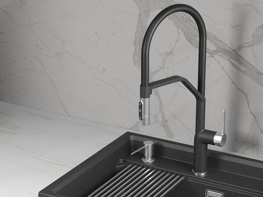Смеситель для кухни GRANULA (9012, ЧЁРНЫЙ) - фото 2