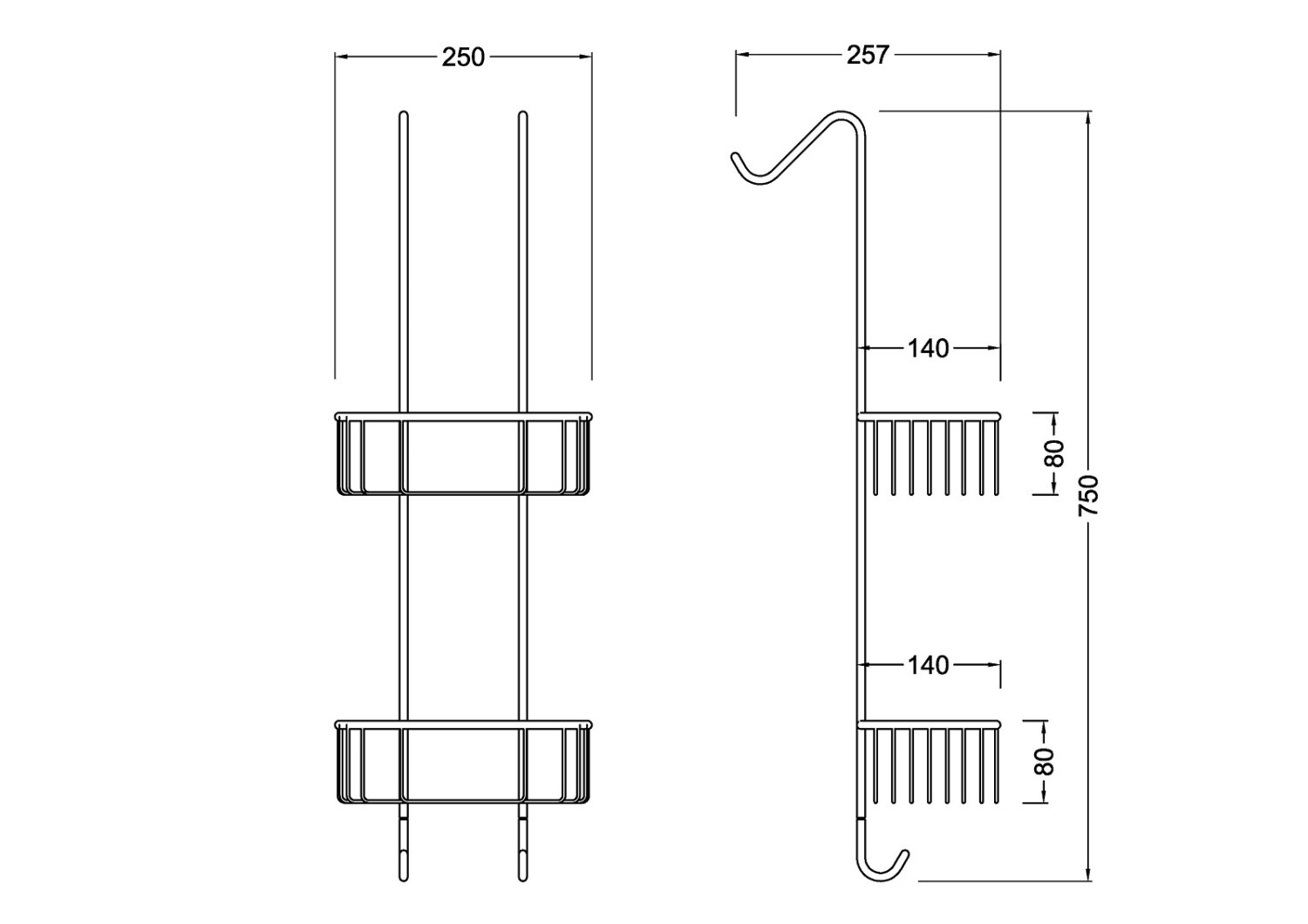 Полка двойная с крючками Timo Nelson (160084/02) - фото 3
