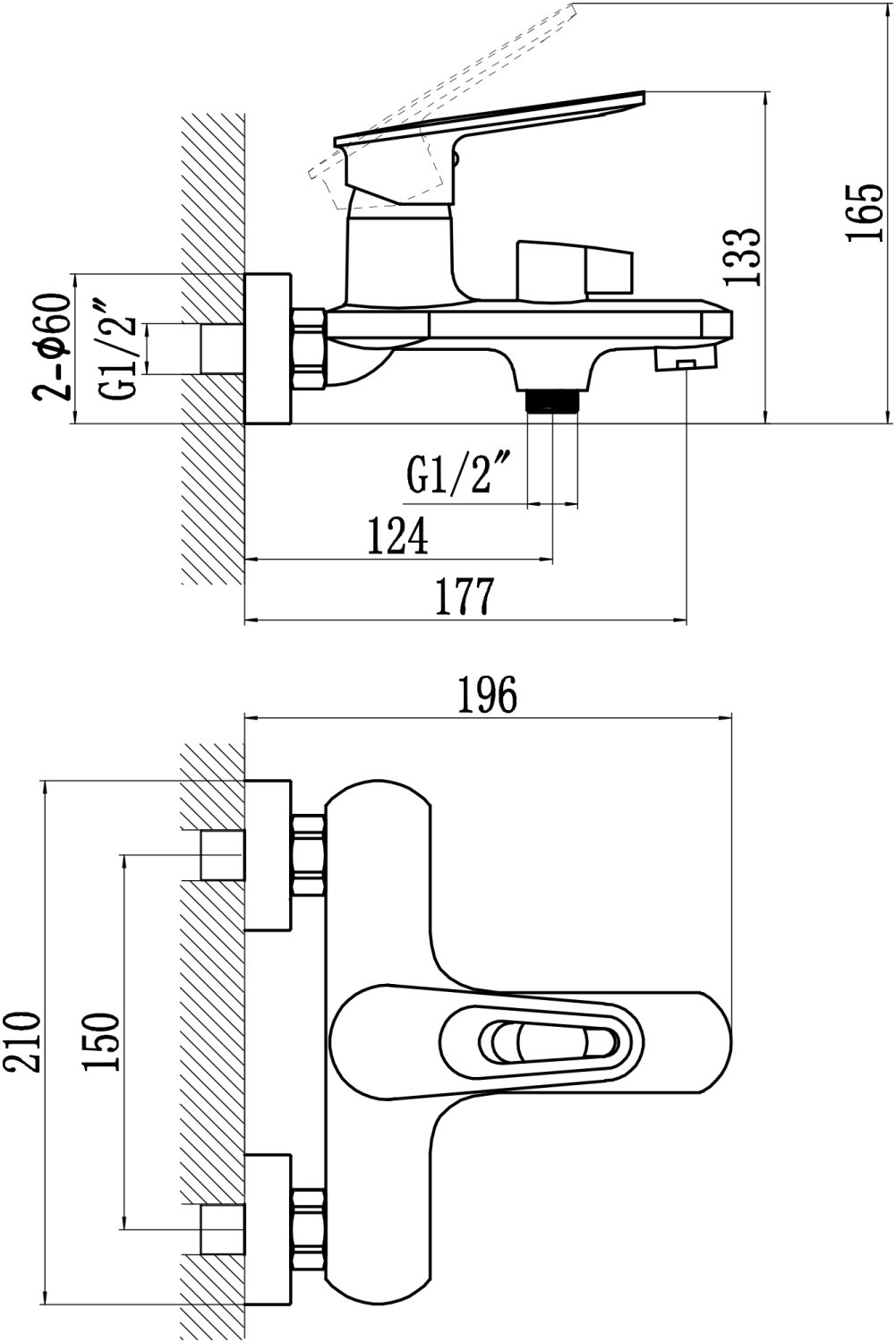 Смеситель Savol для душа (S-600603A) - фото 2
