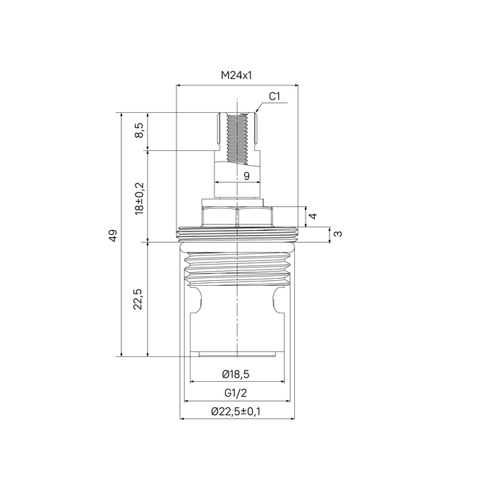 Кран-букса для смесителя IDDIS Optima Home керамика, пластик, 90°, 20 зубцов, G1/2", h=49 мм (998PP491SM) Кран-букса для смесителя IDDIS Optima Home керамика, пластик, 90°, 20 зубцов, G1/2", h=49 мм (998PP491SM) - фото 8