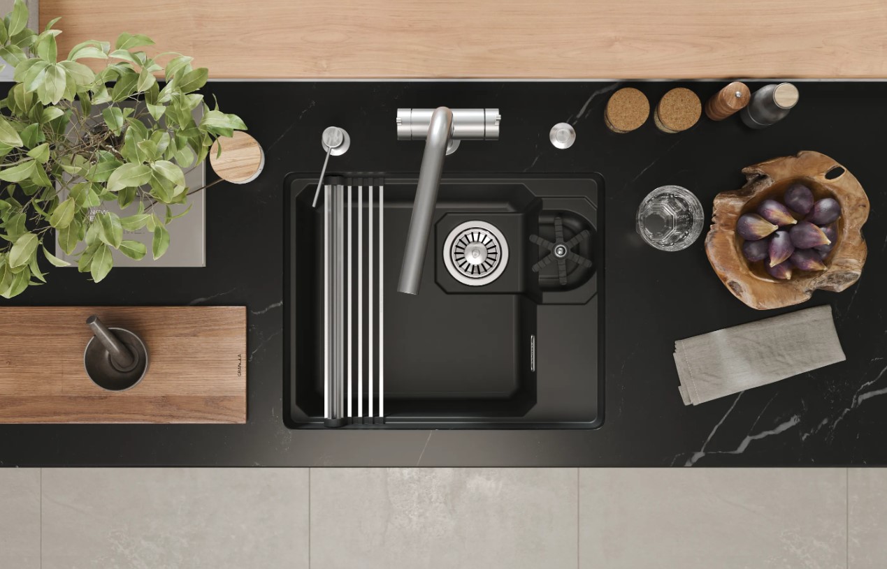 Кухонная мойка GRANULA KITCHEN SPACE RINZER кварц (5505RU, ЧЁРНЫЙ) - фото 7