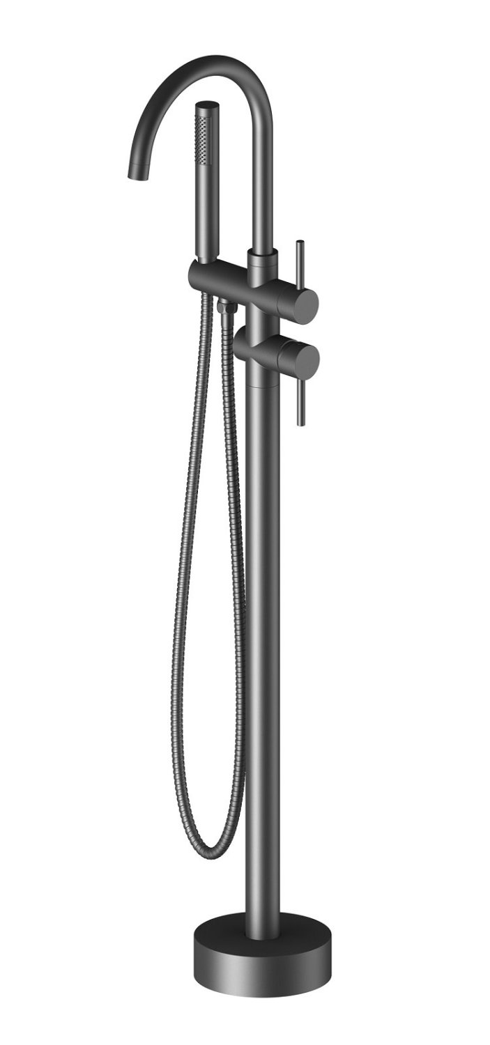 Смеситель напольный для ванны и душа Timo Saona черный (2300/03Y-CR) - фото 1