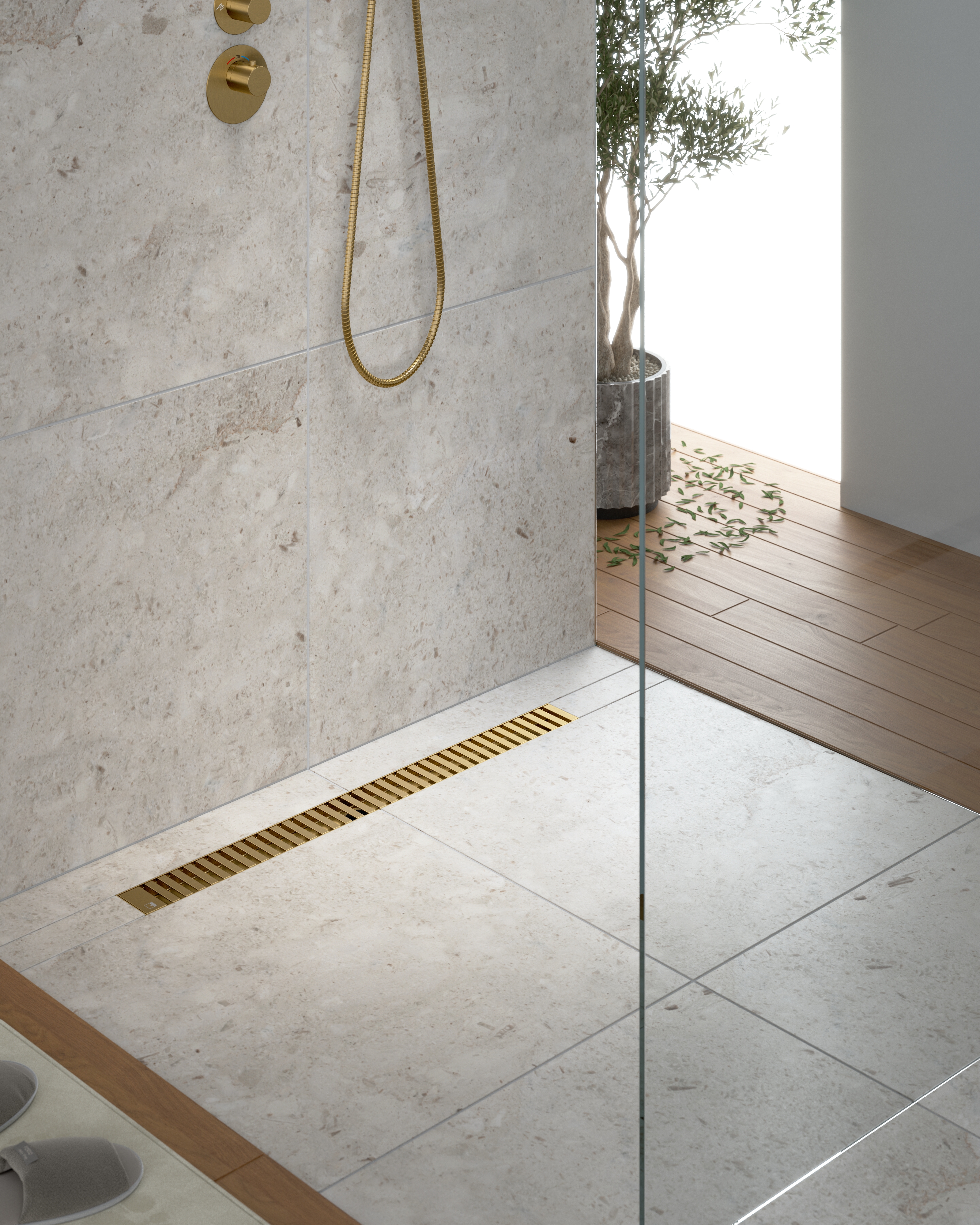 Душевой лоток TIMO Drain System 900 с вставкой "lines", Золото матовое (DS230109/17) Душевой лоток TIMO Drain System 900 с вставкой "lines", Золото матовое (DS230109/17) - фото 2