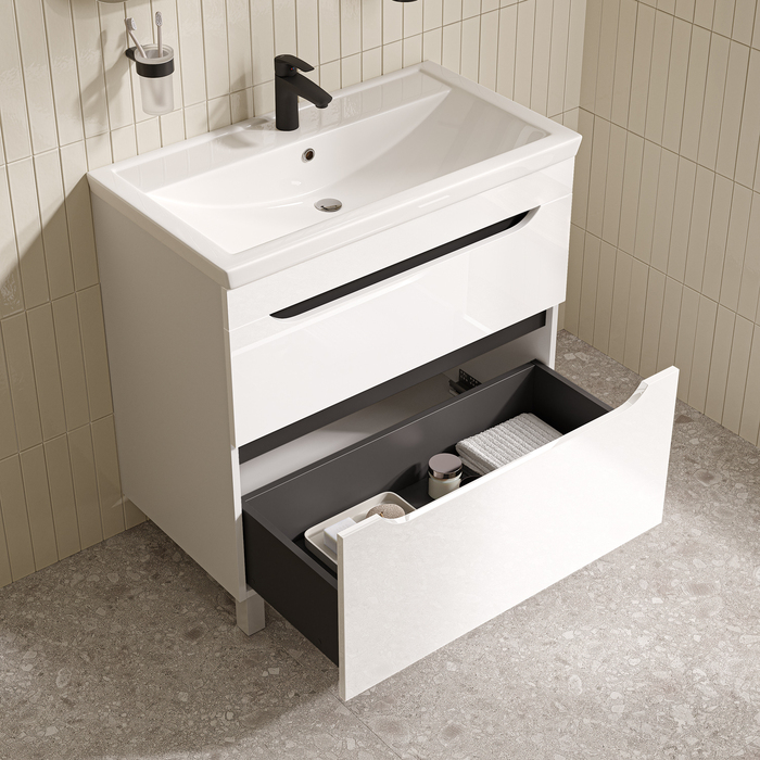 Тумба с умывальником, напольная, 80 см, белый, Ray, IDDIS, RAY80WFi95K - фото 5