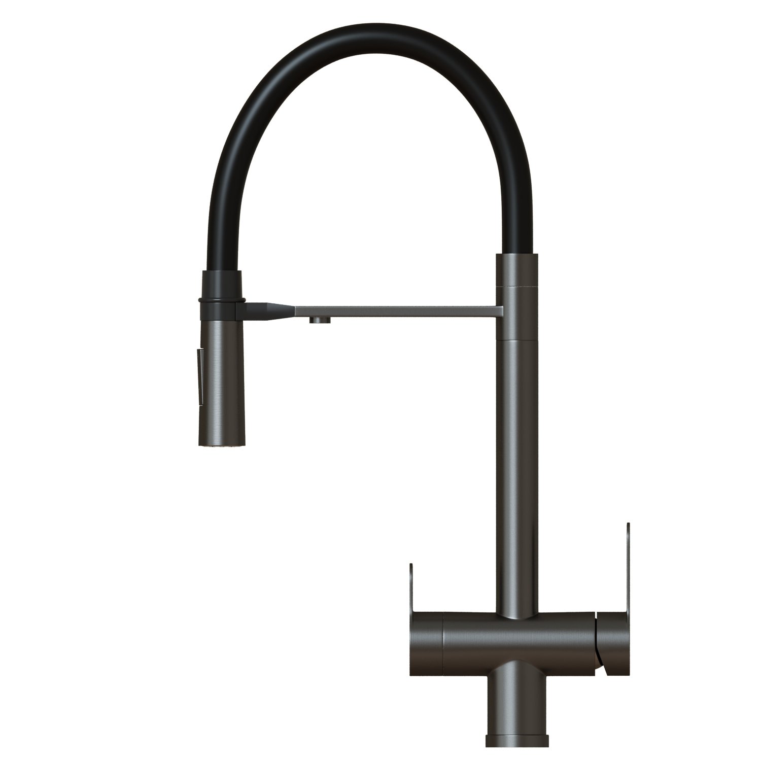Смеситель для кухни 35k MIXLINE МЛНС-0401Г(MLSS-0401BL)черн.гиб.излив магнит,под.к фил,ЧЕРНЫЙ ГРАФИТ (556015) - фото 2