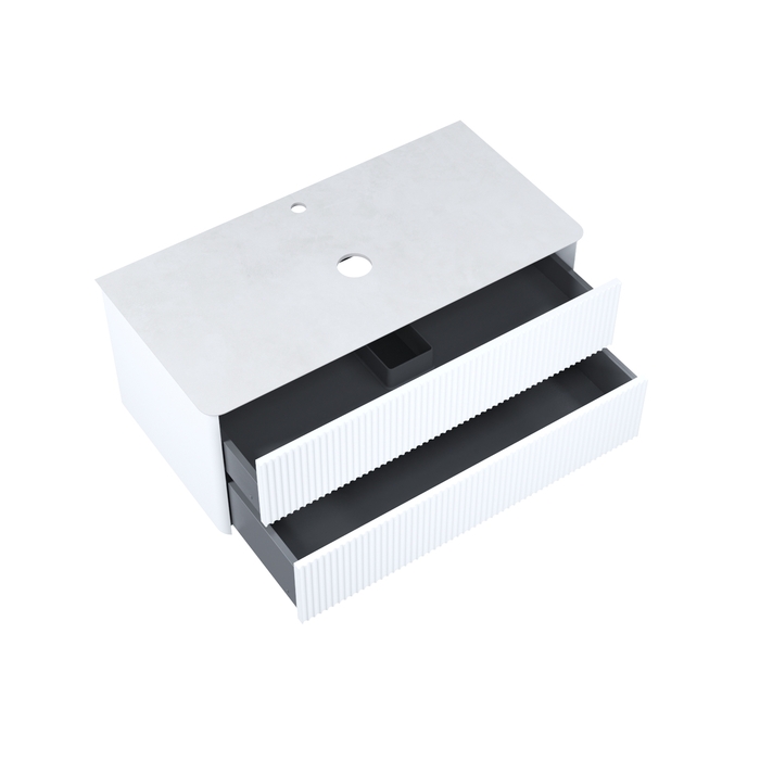 Тумба подвесная со столешницей IDDIS Aiger 100 см, белый (AIG10W0i95K) - фото 3