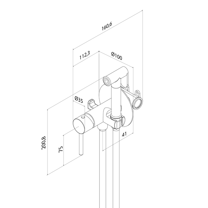 Встраиваемый смеситель с гигиеническим душем IDDIS Axes белый матовый (005WTR0i08) - фото 4