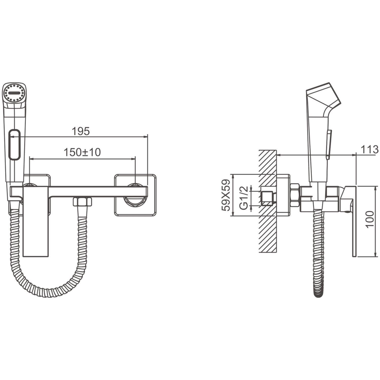 Гигиенический душ BELZ белый (B55653-8) - фото 2