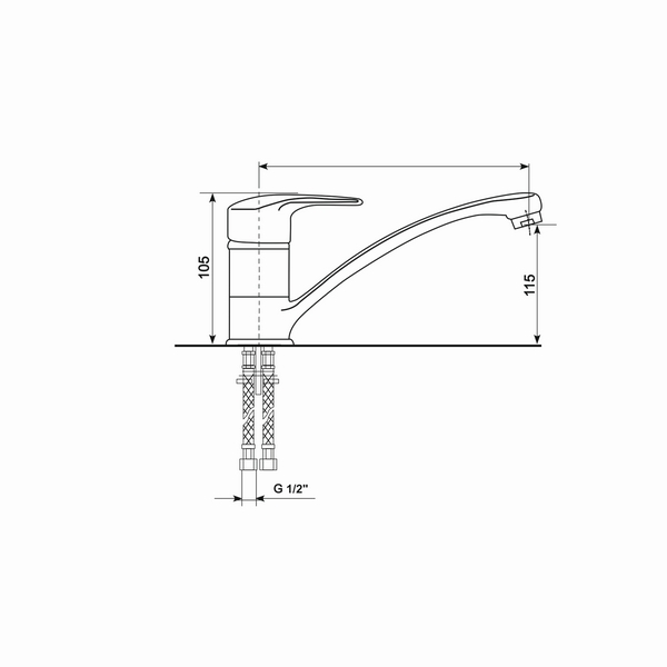 Смеситель для кухонной мойки MIXLINE ML-GS03 (526193) - фото 2