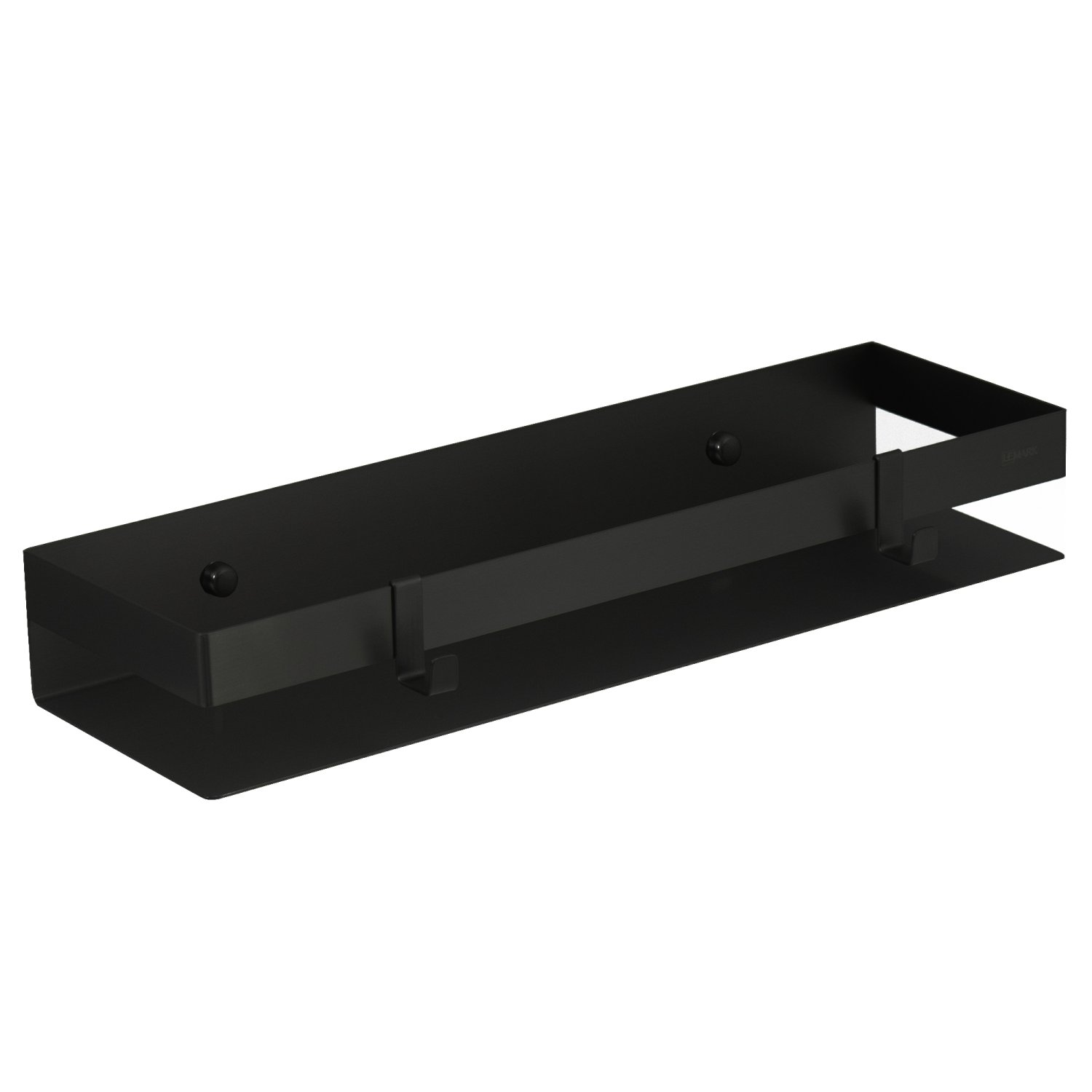 Полка для душа прямая Lemark SHELF LINE 400 мм из нерж. стали с крючками, черный (9772053) - фото 1